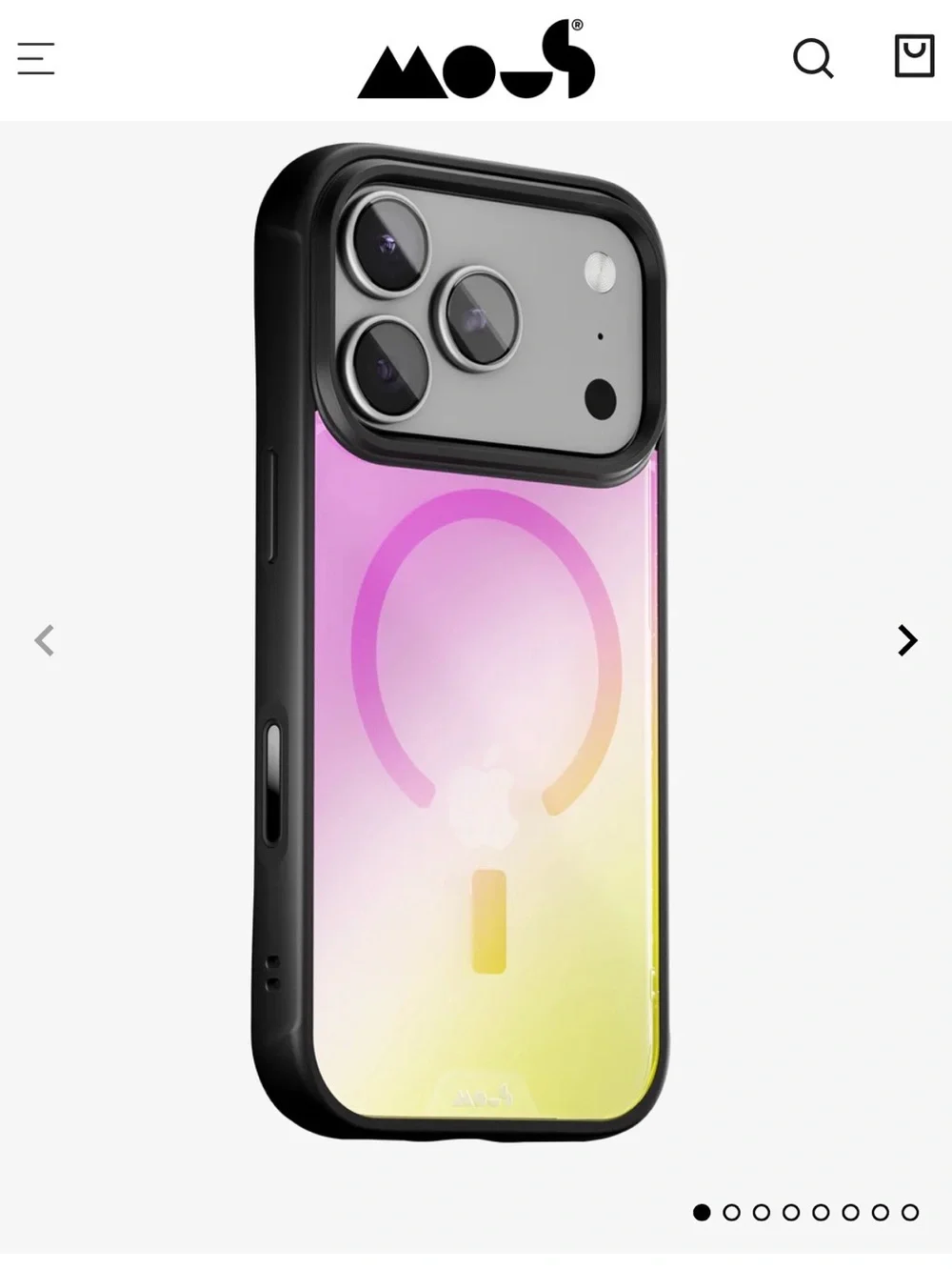Mous Case for iPhone 17 Pro Max - pink iridescent with MagSafe
